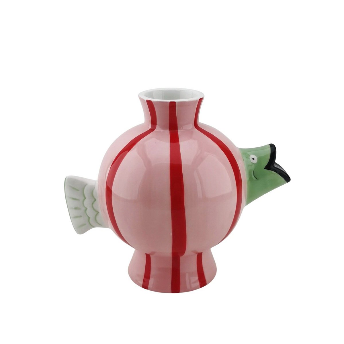 Vaas Vis -Dolomite Roze/Mint/Rood 21.5x13x17cm