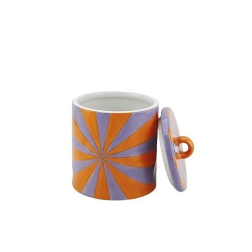 Decoratieve Pot Swirl Oranje/Lila 11x11x14,5cm