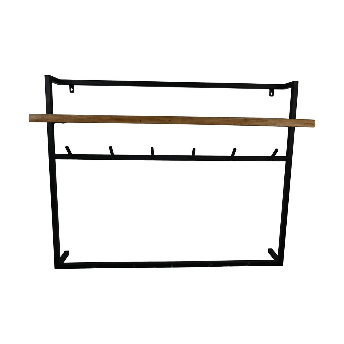 Kapstok 100x30x80 Naturel/Zwart Acaciahout/Metaal