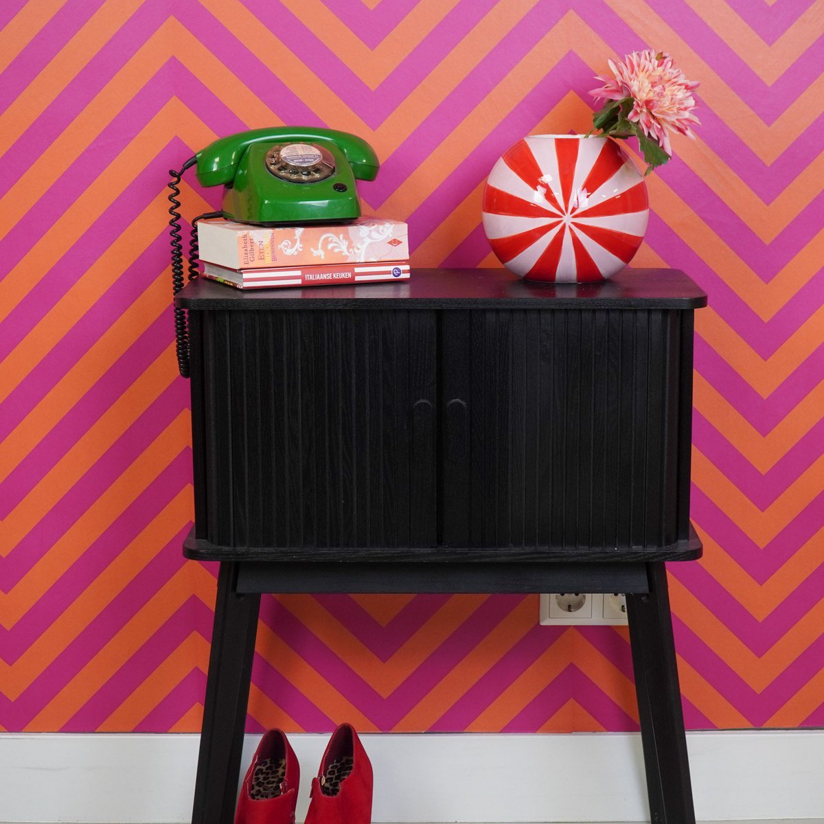 Vaas Swirl Rood/Roze 20x20x17cm