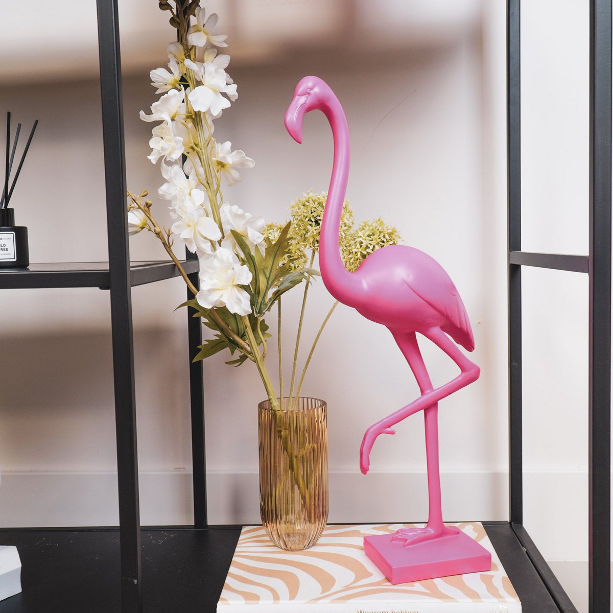 Ornament Flamingo Polyresin Roze 16,5x10x39cm
