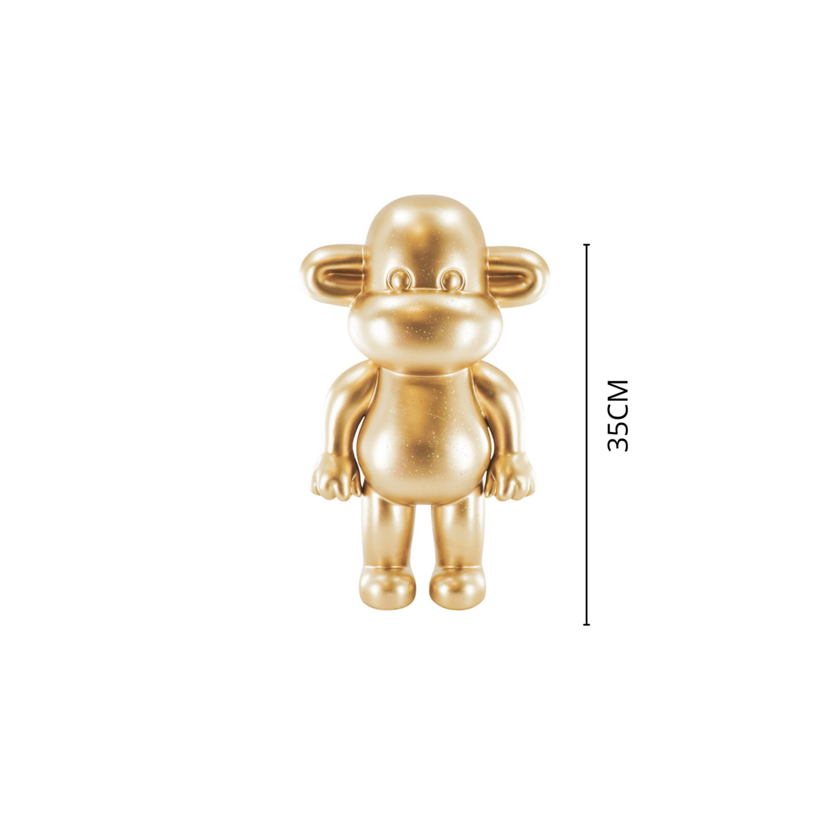 Ornament Aap 'de legende' polyresin goud 20,5x13,5x35cm