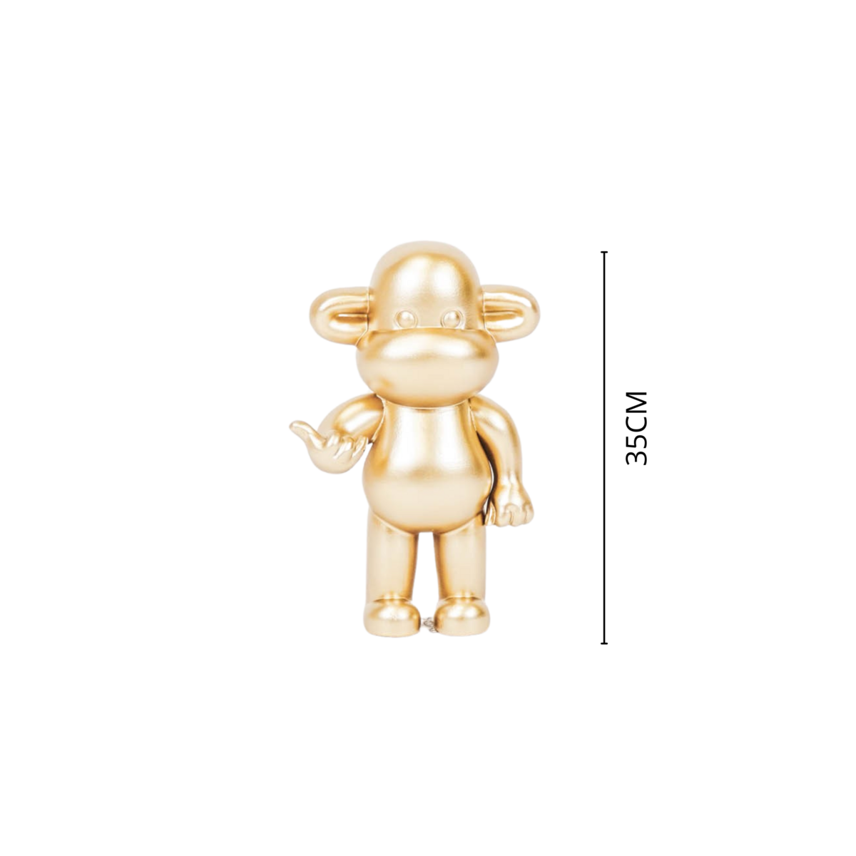 Ornament Aap beeldje 'de legende' polyresin goud 20,5x13,5x35cm