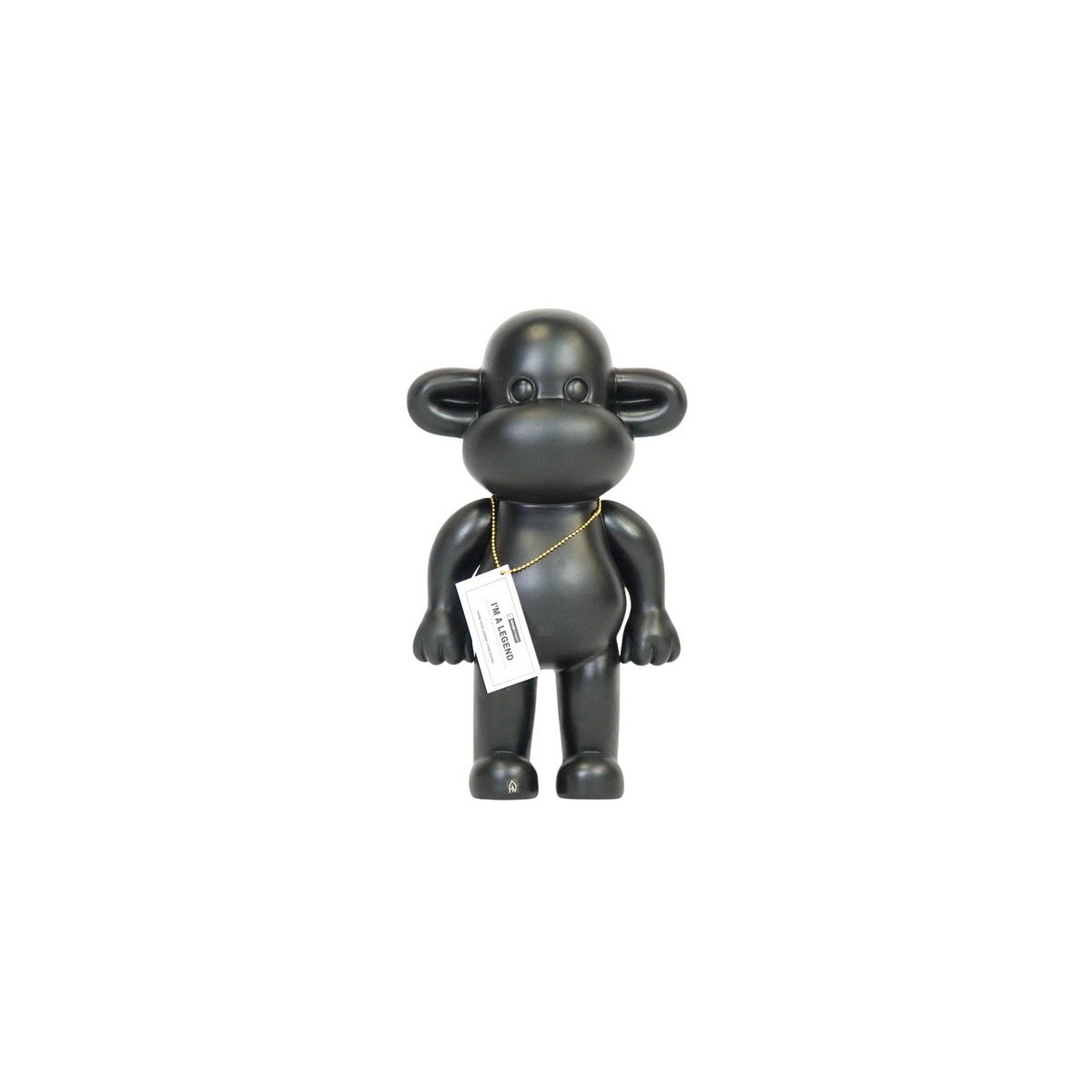 Ornament Aap 'de legende' polyresin zwart 20,5x13,5x35cm