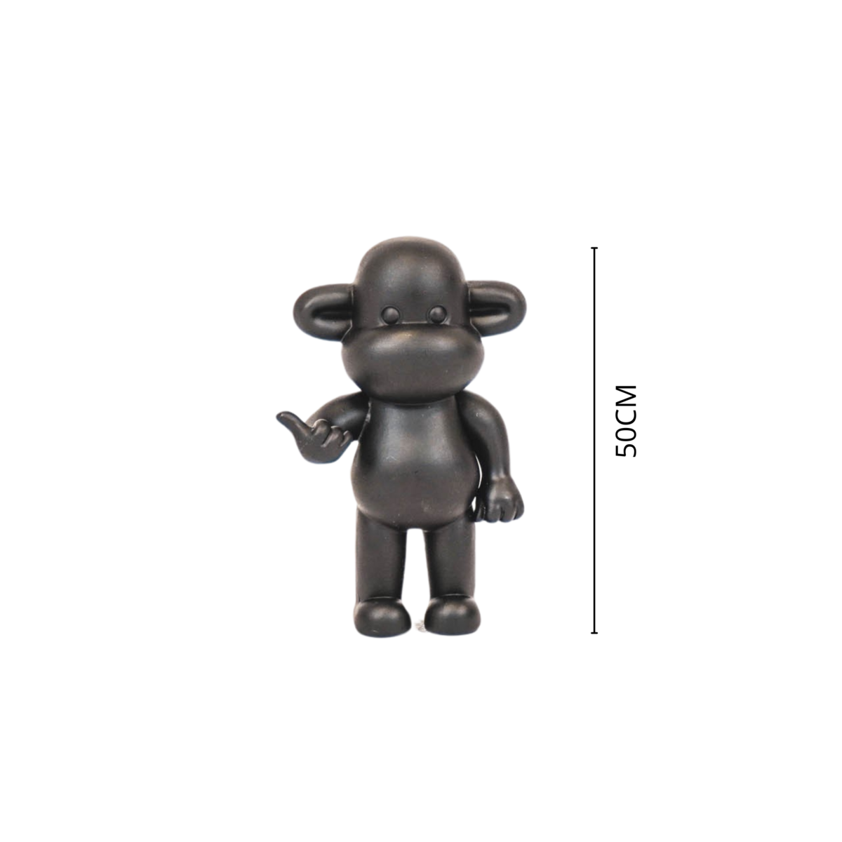 Ornament Aap 'de legende' polyresin zwart 33x21x50cm