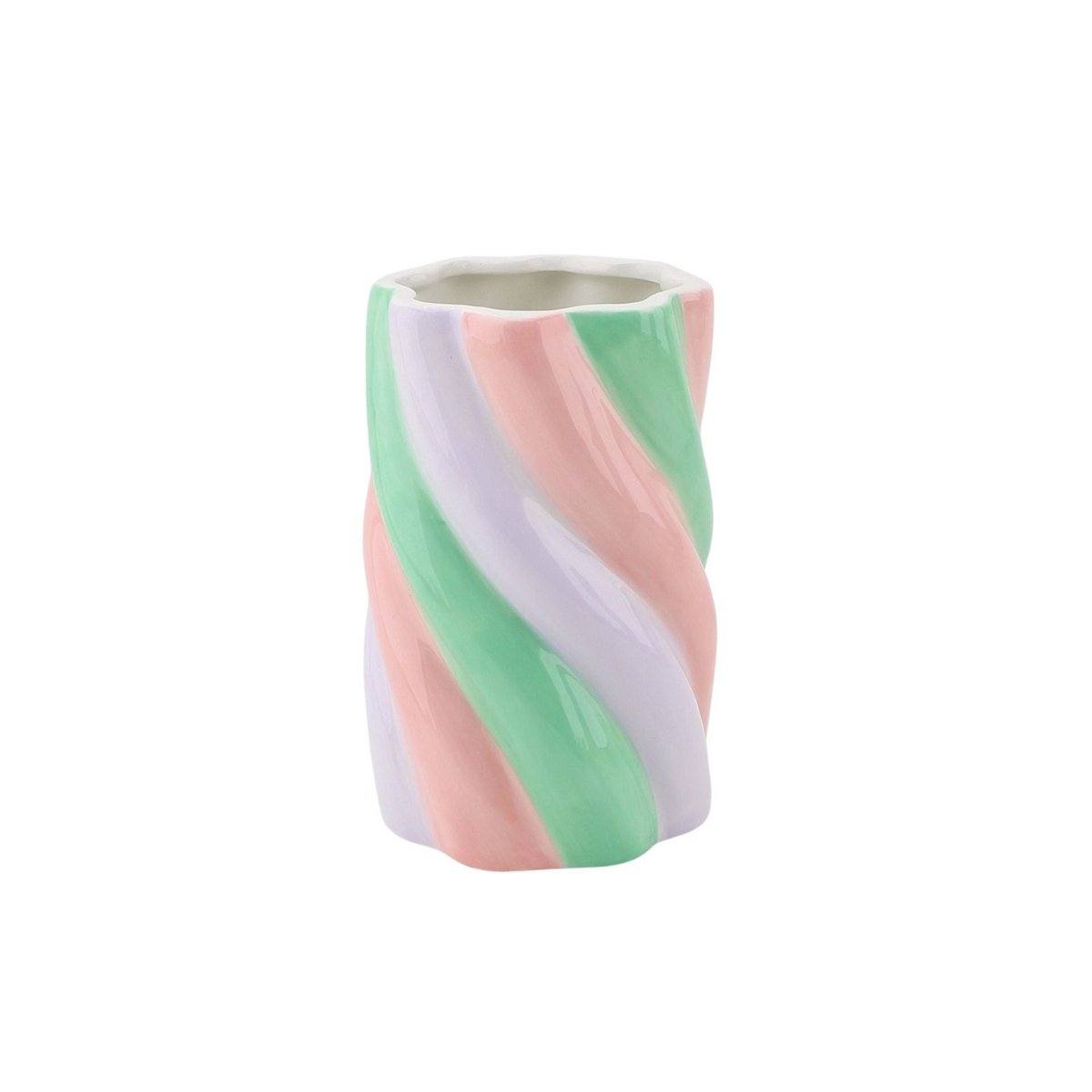 Vaas Marshmallow Roze/Mintgroen/Lila 10x10x15cm