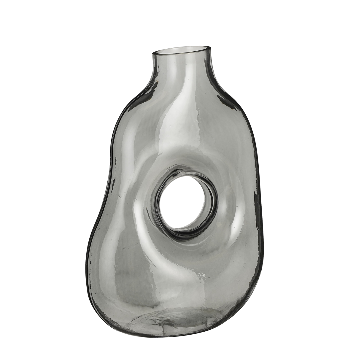 Jay Vaas L19 x B11 x H25 cm Glas Lichtgrijs