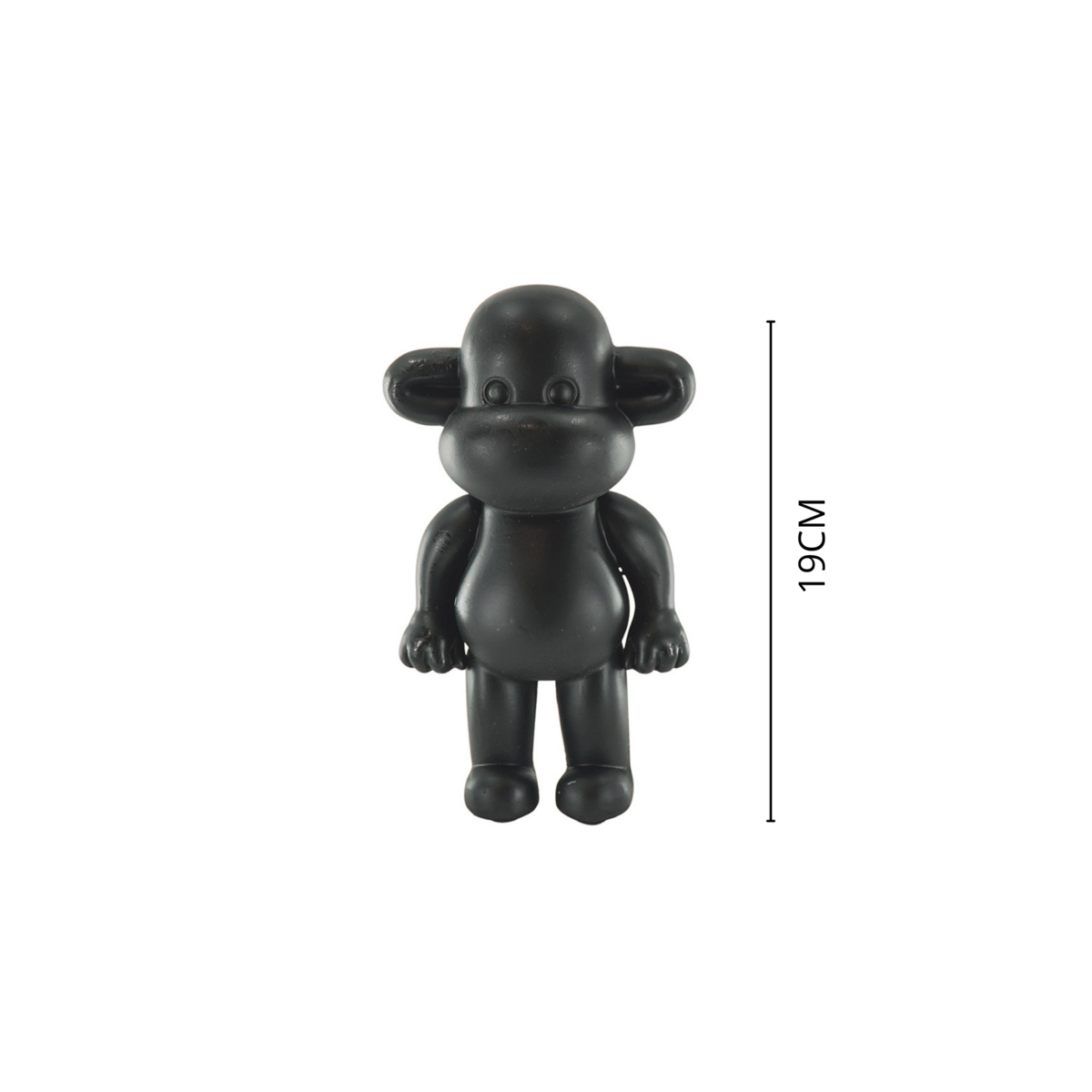 Ornament aap 'de legende' zwart 11x7x19cm