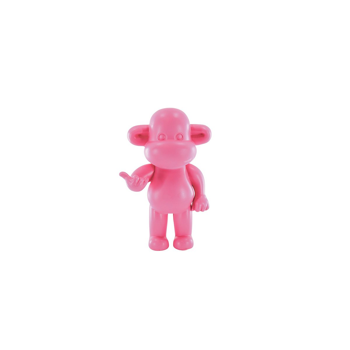 Ornament Aap 'de legende' polyresin roze 20,5x13,5x35cm