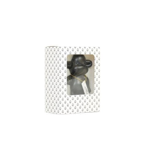 Ornament Aap 'de legende' zwart 11x7x19cm