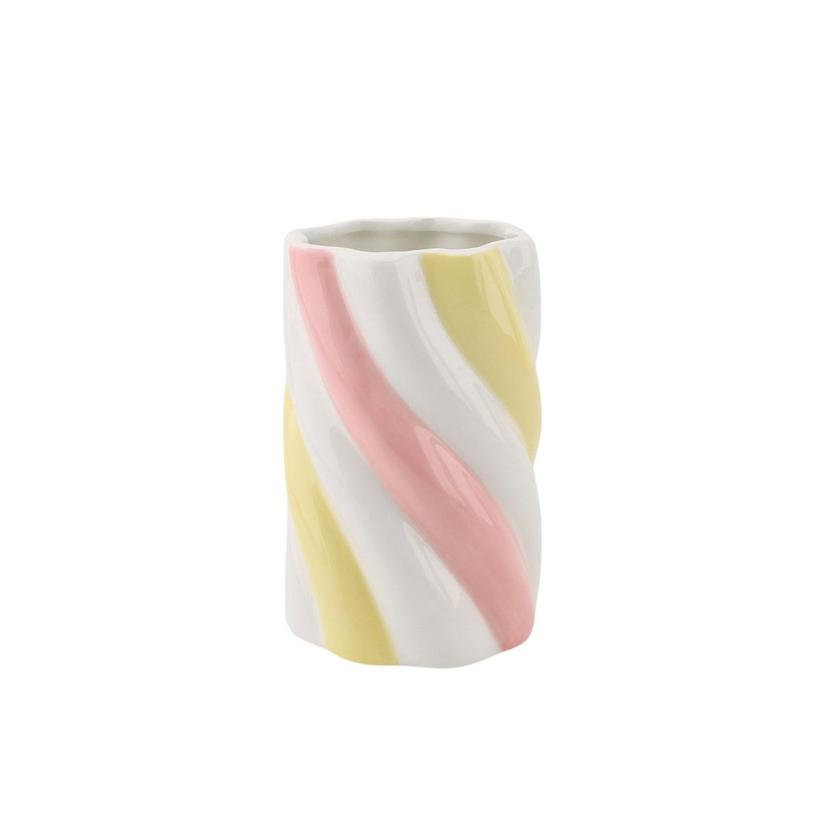 Vaas Marshmellow Geel/ Roze/ Wit 10x10x15cm
