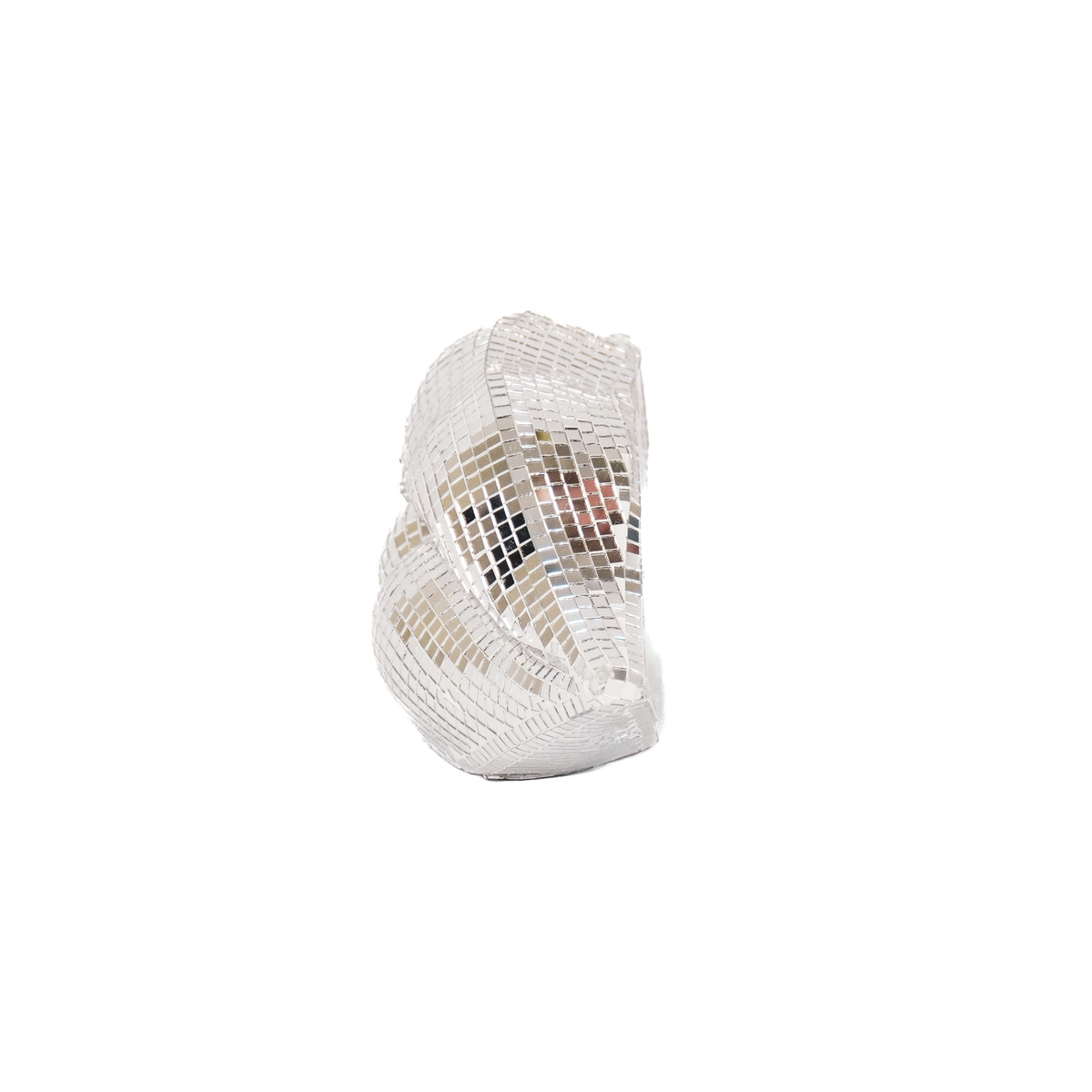 Ornament disco lippen glas zilver 29x10x13,5 cm