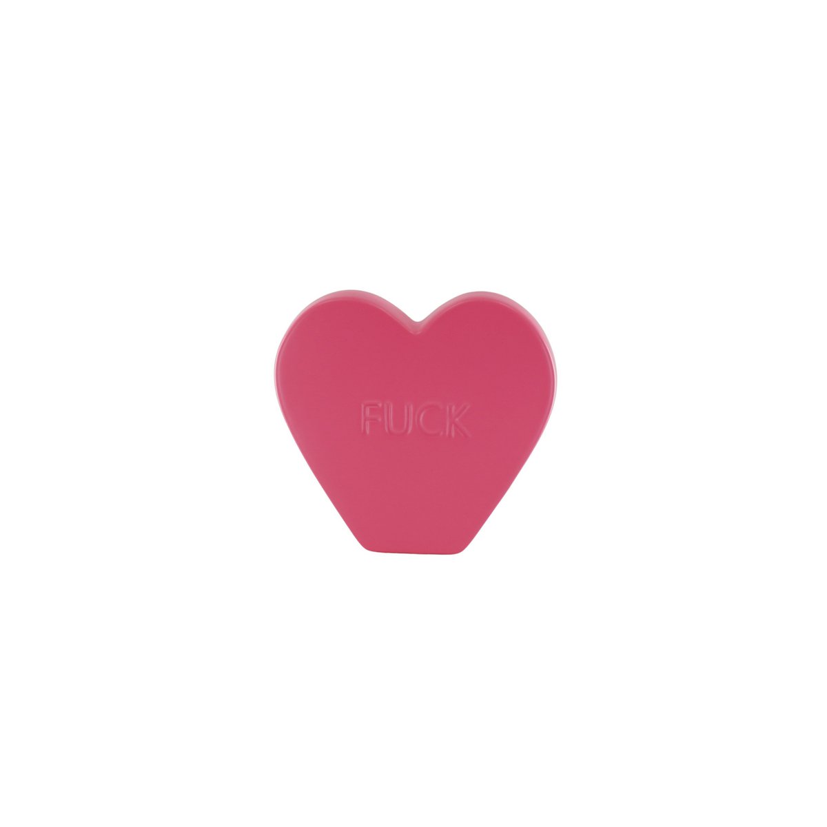 Ornament Candy Heart 'FUCK' Neon Roze 13x4x11,5cm