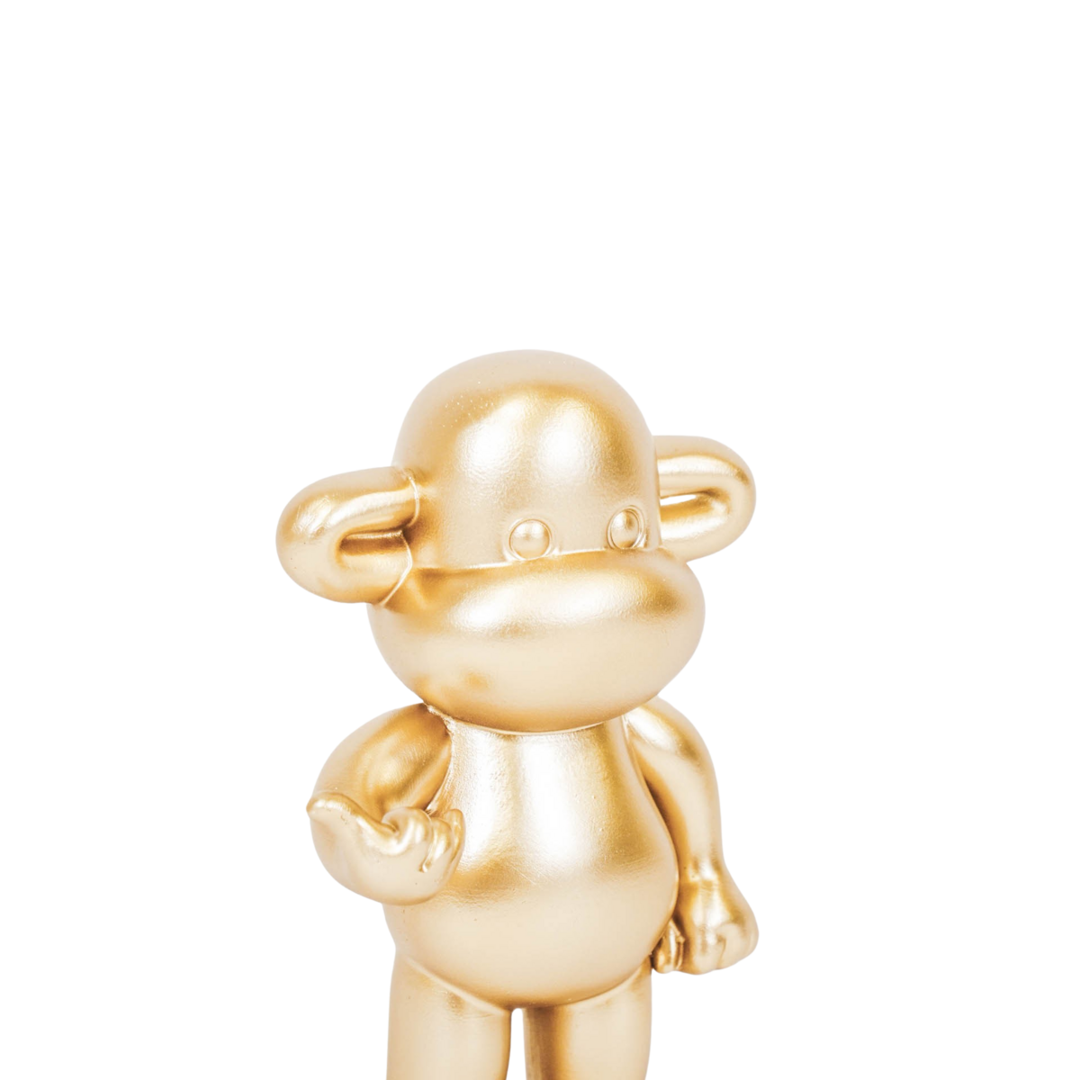 Ornament Aap beeldje 'de legende' polyresin goud 20,5x13,5x35cm