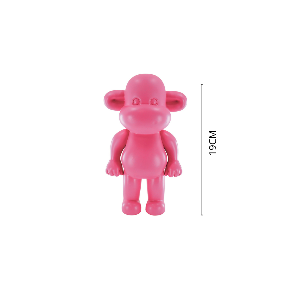 Ornament aap 'de legende' polyresin roze 11x7x19cm