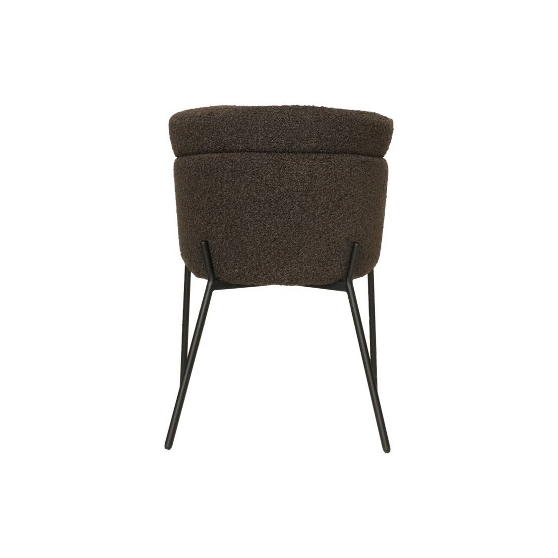 Eetkamerstoel Luca Set van 2 57x60x81 Espresso/Zwart Teddy/Bouclé/Metaal