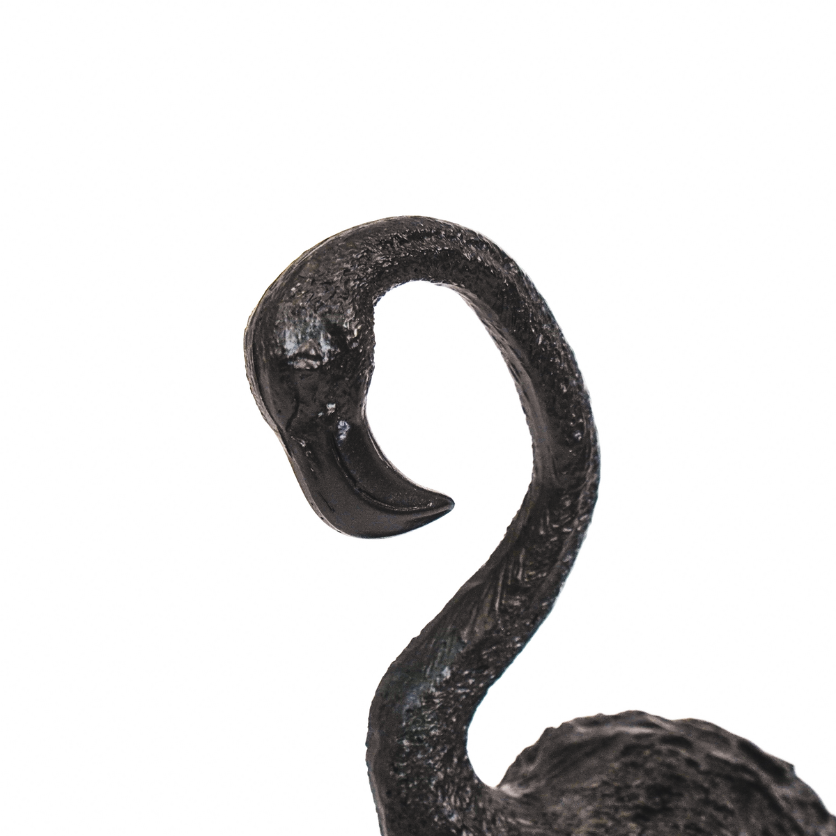 Ornament Flamingo Metaal Zwart 9x7,5x19,5cm