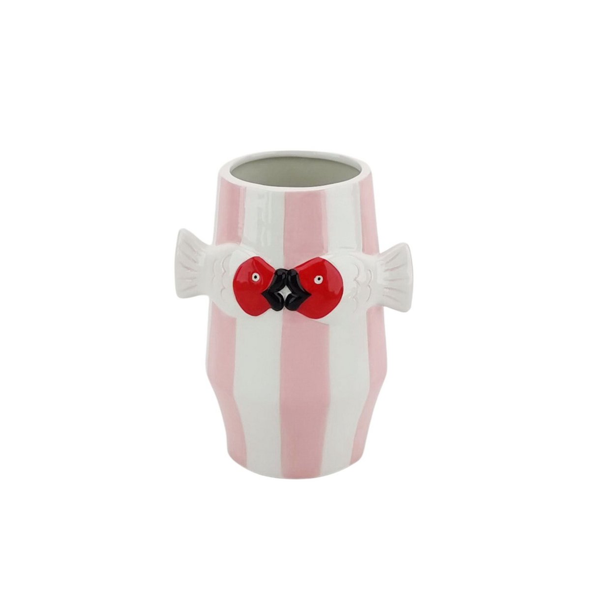 Vaas Vissen Roze/Wit 14x11,5x18cm