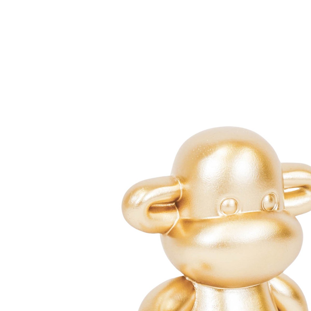 Ornament Aap 'de legende' polyresin goud 20,5x13,5x35cm