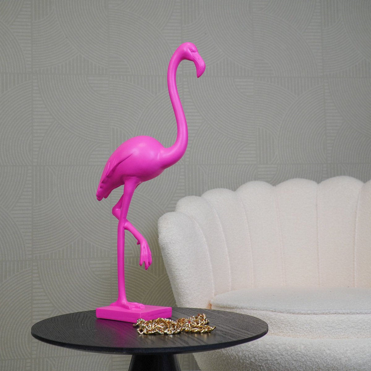 Ornament Flamingo Polyresin Roze 16,5x10x39cm