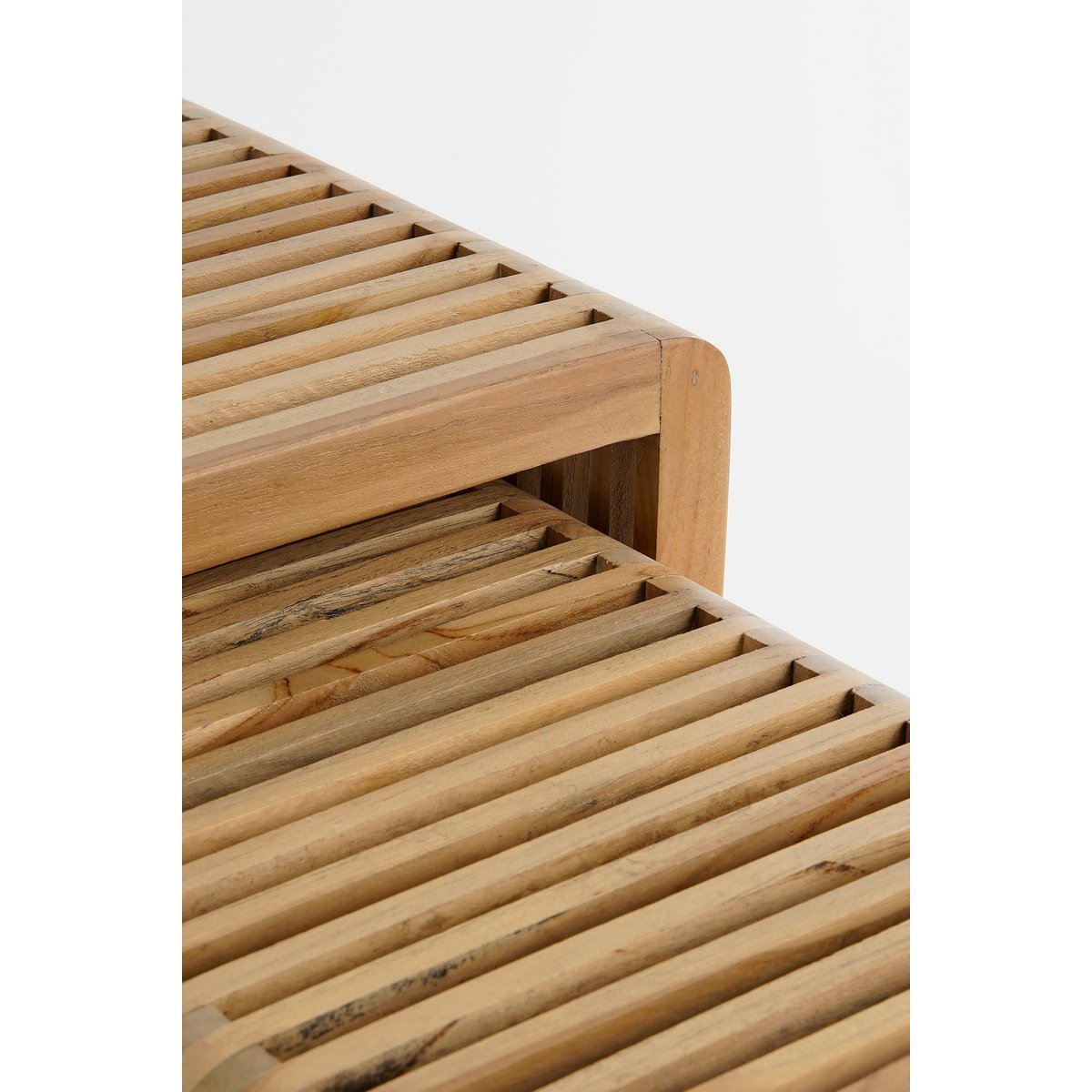 Yonker Bijzettafel Set van 3 L44 x B34 x H50 cm Gerecycled Hout Bruin