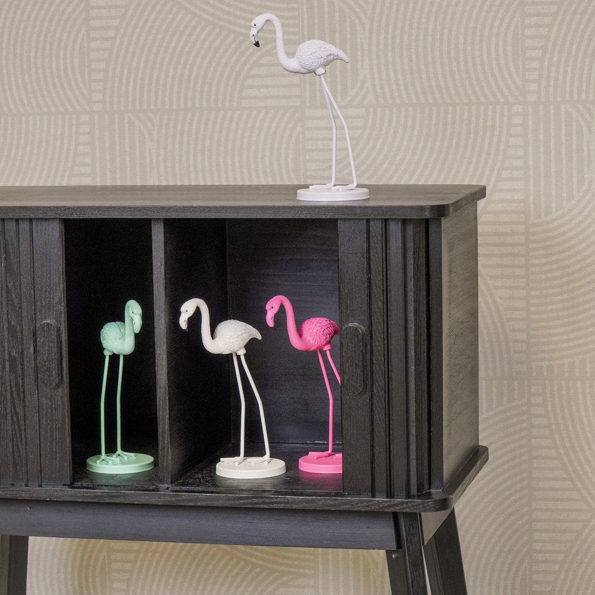 Ornament Flamingo Metaal Mintgroen 9x7,5x19,5cm