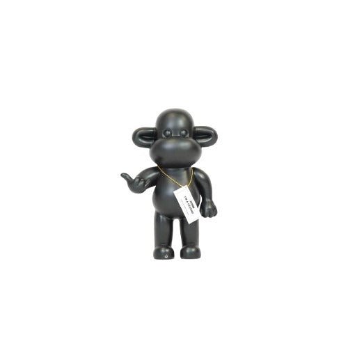 Ornament Aap 'de legende' polyresin zwart 20,5x13,5x35cm
