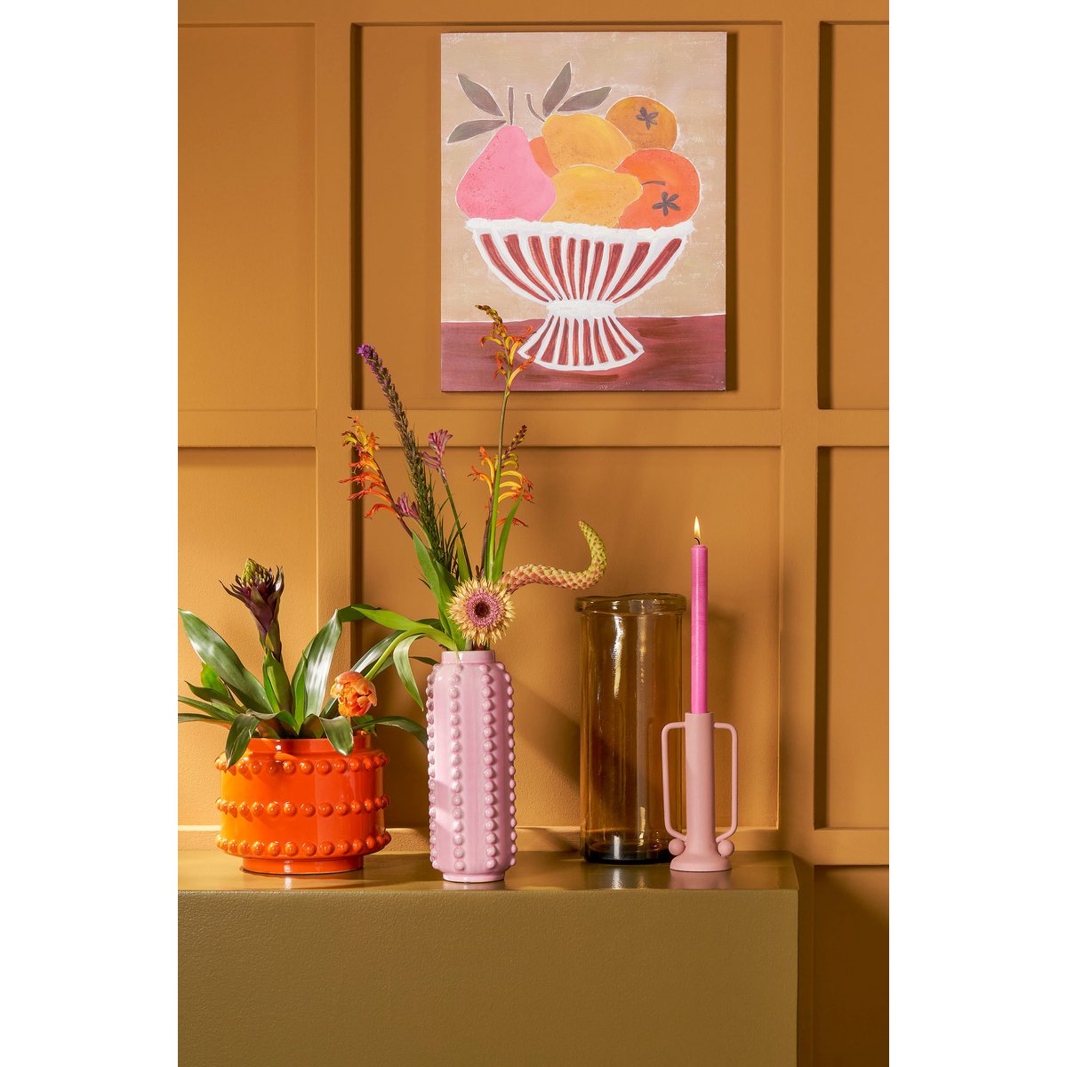 Boaz Bloempot H19 x Ø22 cm Keramiek Oranje