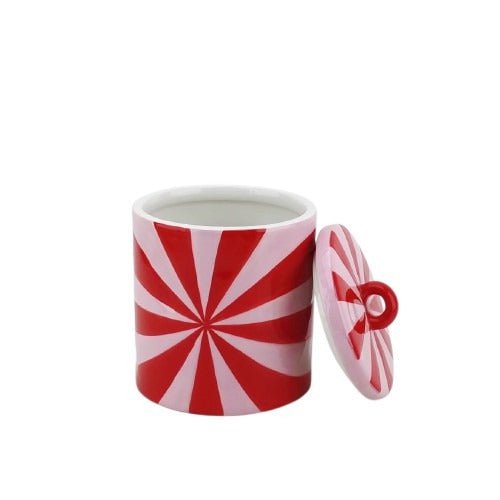 Decoratieve Pot Swirl Rood/Roze 11x11x14,5 cm