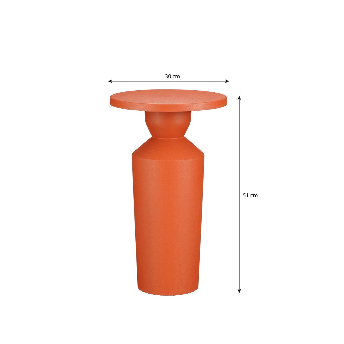 Feroza Bijzettafel H51 x Ø30 cm Metaal Oranje