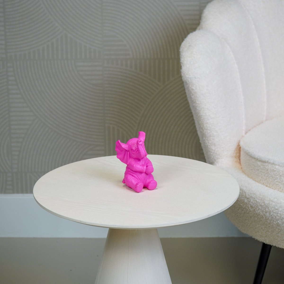 Ornament Olifant Polyresin Roze 7x7x11cm