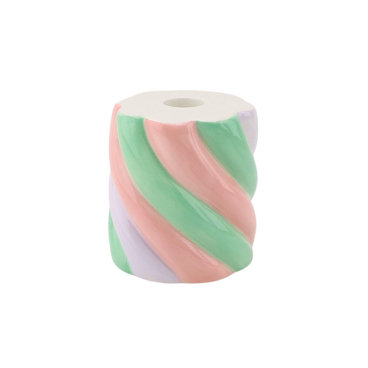 Kandelaar Marshmallow Roze/Mint/ Groen/Lila 8,5x8,5x9cm