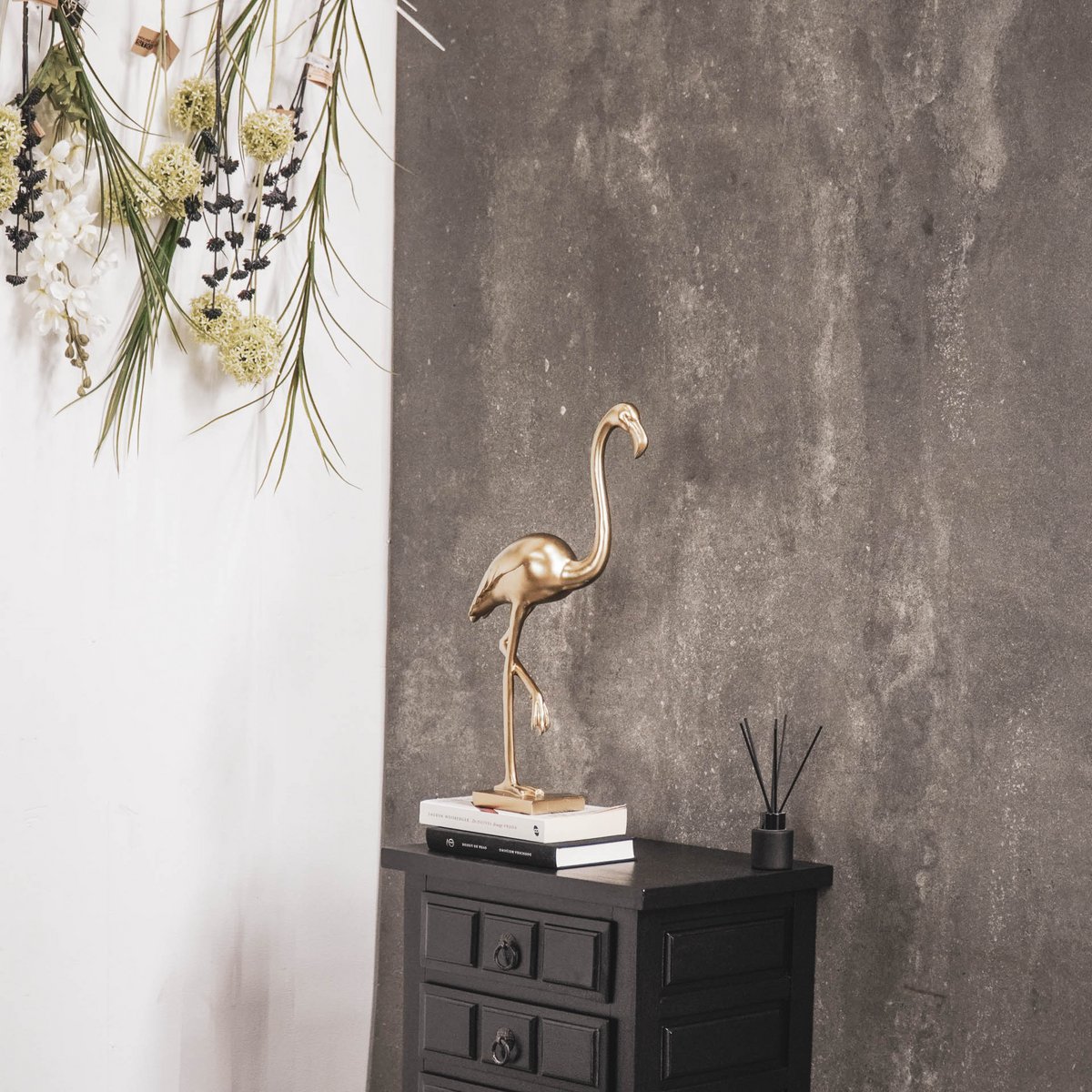 Ornament Flamingo Polyresin Goud 16,5x10x39cm