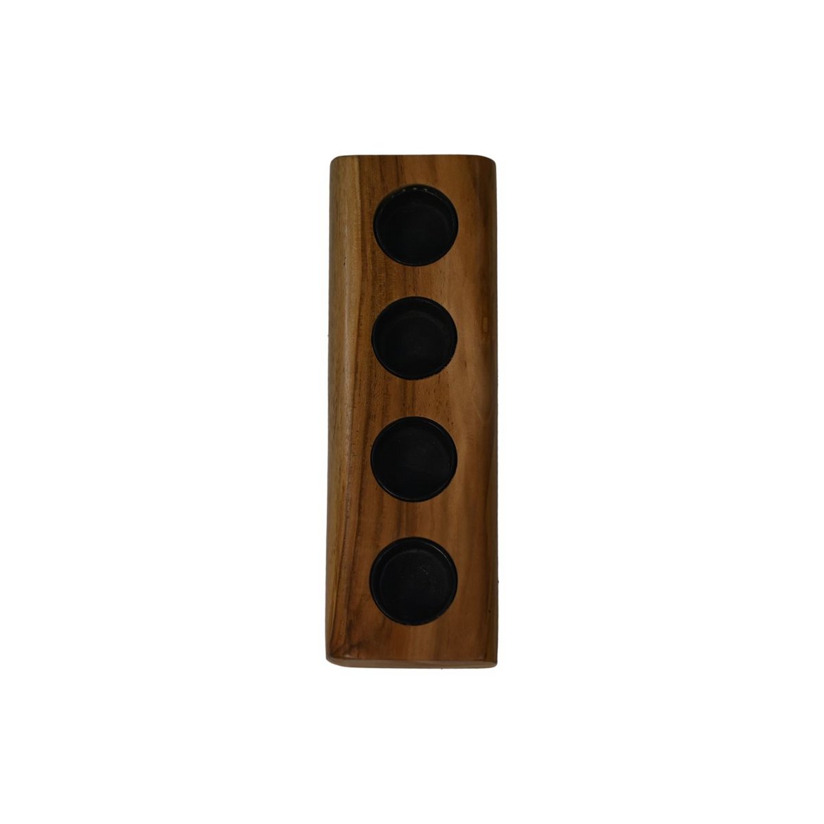 Waxine lamphouder 4 lampen 10x30x4 Naturel/Zwart Teak