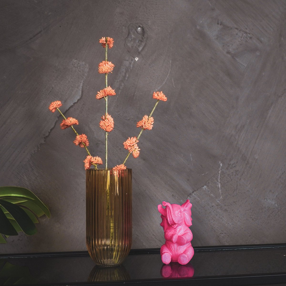 Ornament Olifant Polyresin Roze 7x7x11cm