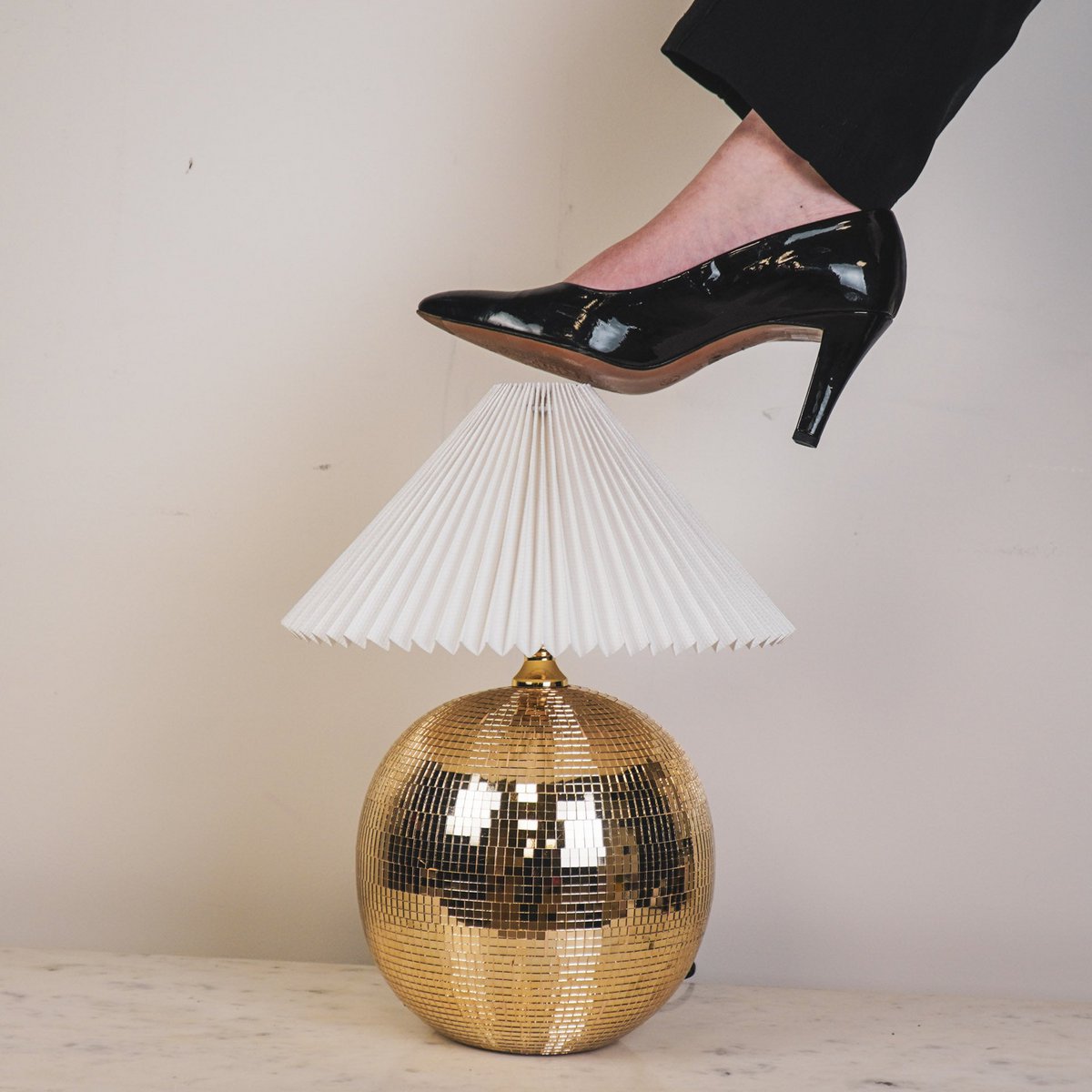 LAMP DISCO BALL GLAS GOLD 20x20X20CM