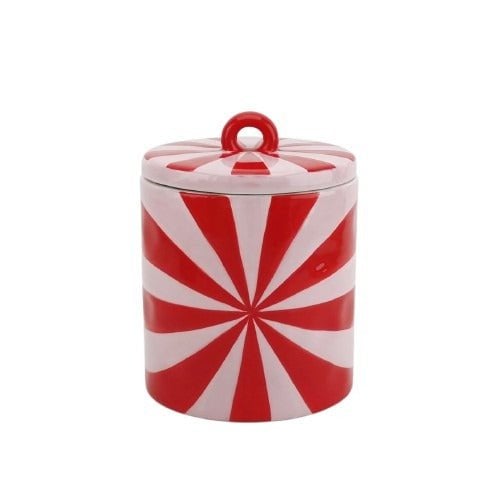 Decoratieve Pot Swirl Rood/Roze 11x11x14,5 cm