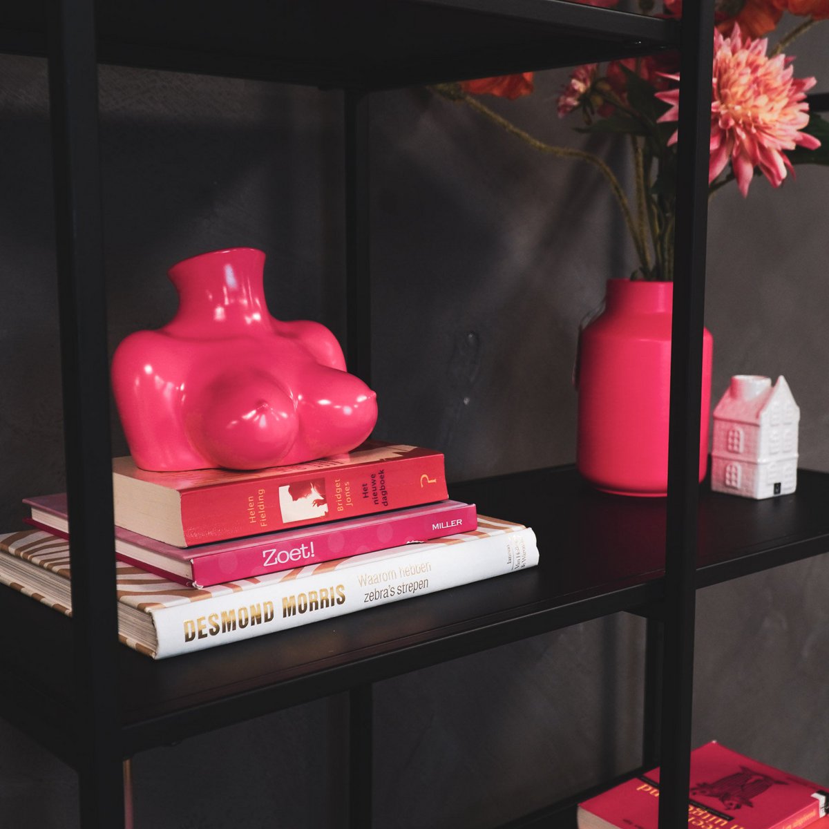 Vaas Borsten Keramiek Neon Roze 6,5x12,5x13cm