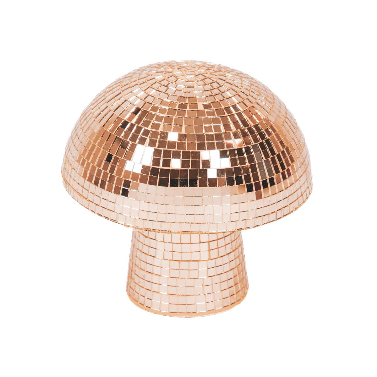 Ornament Disco Paddenstoel Glas Rose Gold- 14x14x14cm