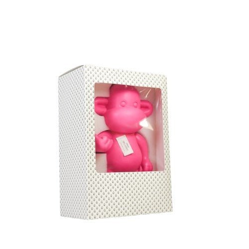Ornament Aap 'de legende' polyresin roze 33x21x50cm