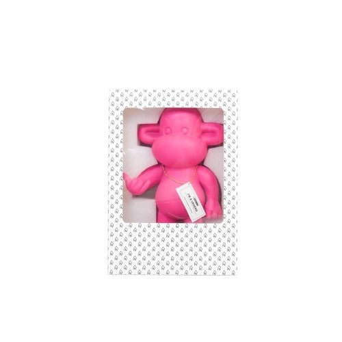Ornament Aap 'de legende' polyresin roze 20,5x13,5x35cm