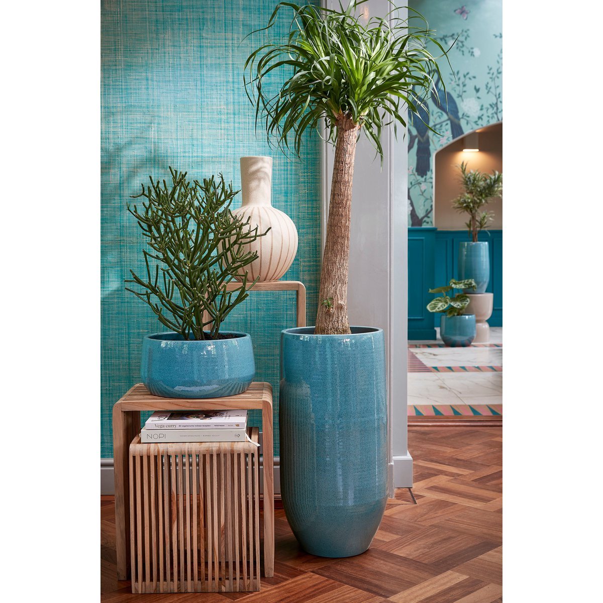 Yonker Bijzettafel Set van 3 L44 x B34 x H50 cm Gerecycled Hout Bruin