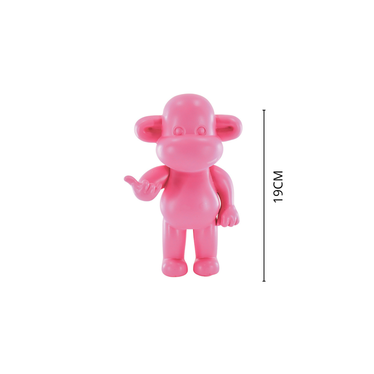 Ornament Aap 'de legende' roze 11x7x19cm