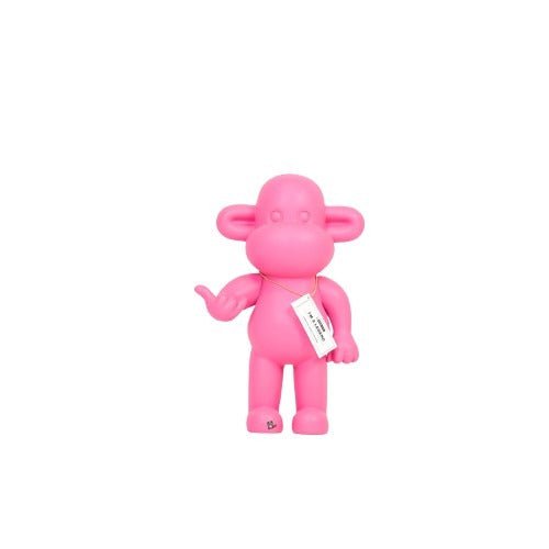 Ornament Aap 'de legende' polyresin roze 20,5x13,5x35cm