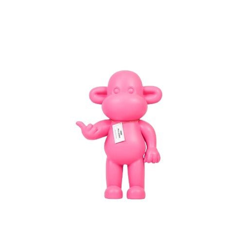 Ornament Aap 'de legende' polyresin roze 33x21x50cm