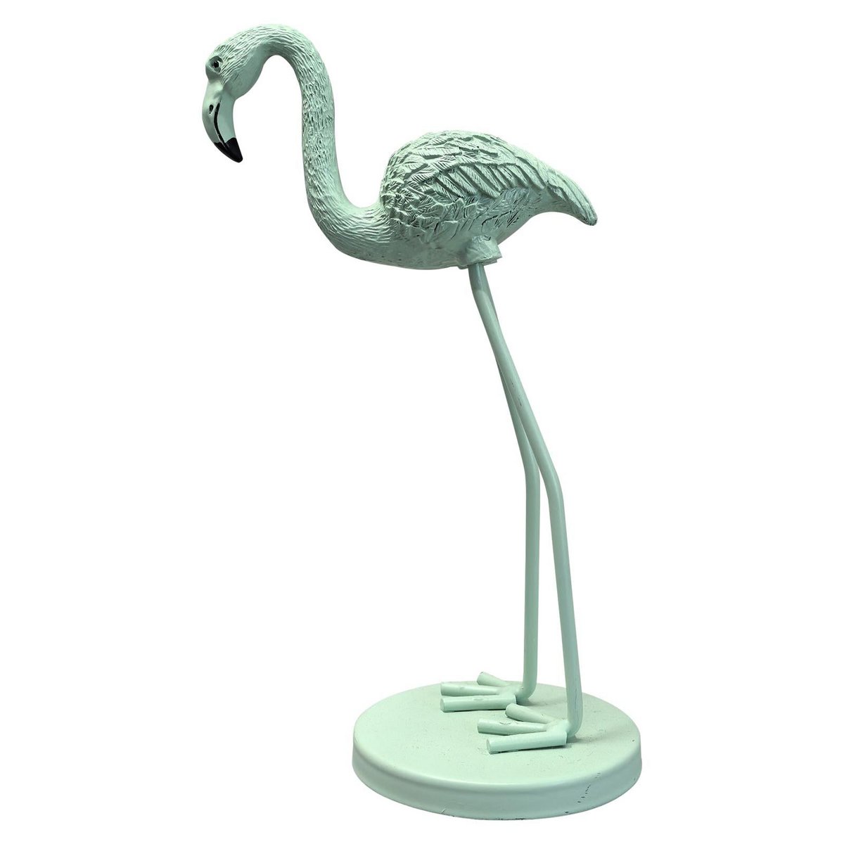 Ornament Flamingo Metaal Mintgroen 9x7,5x19,5cm