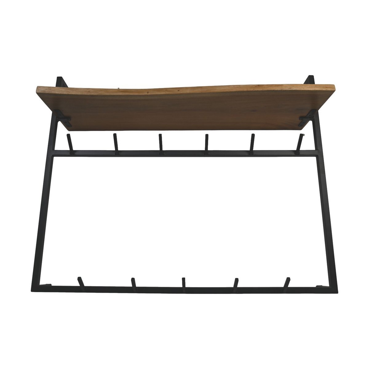 Kapstok 100x30x80 Naturel/Zwart Acaciahout/Metaal