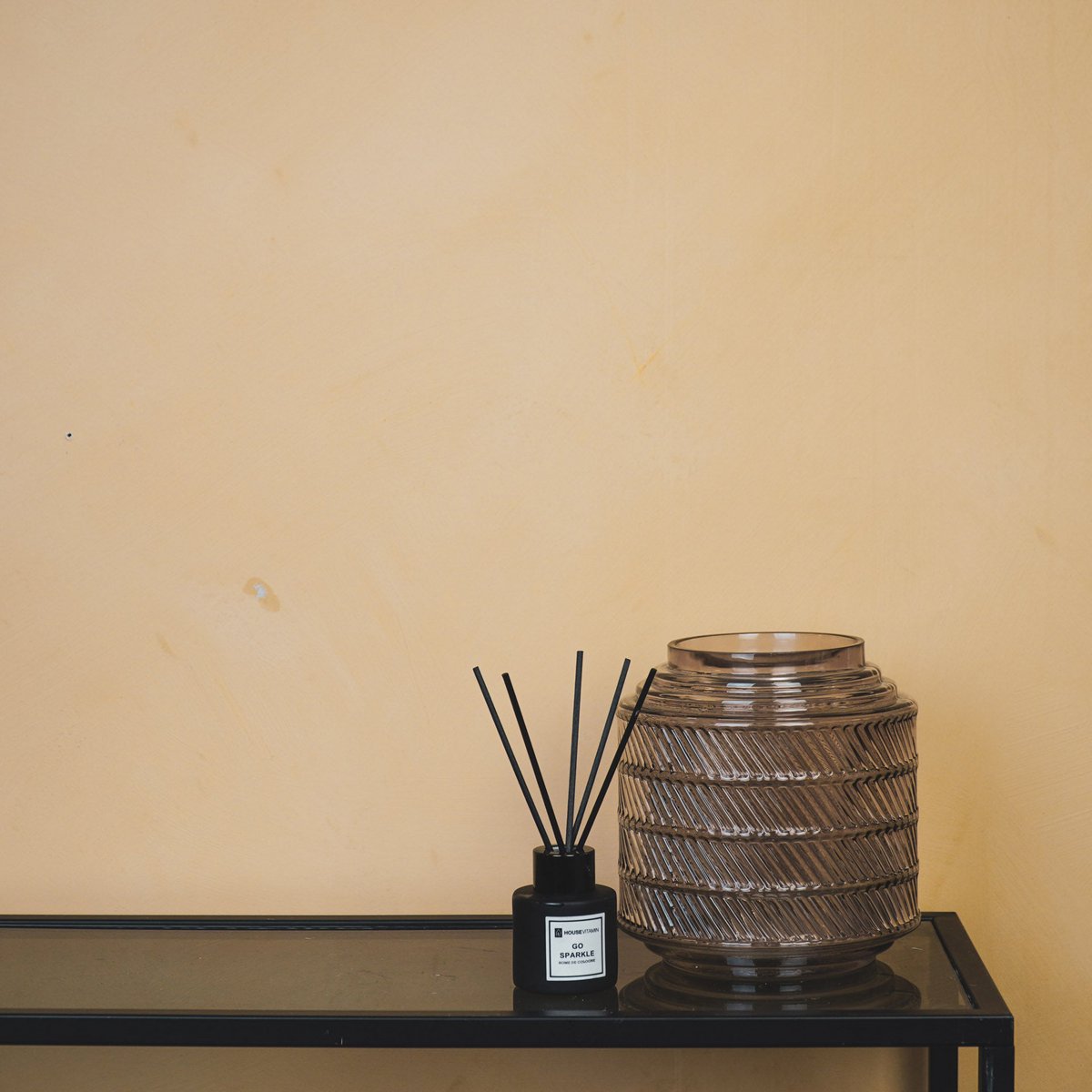 Vaas Patroon Glas Smokey 16x16cm