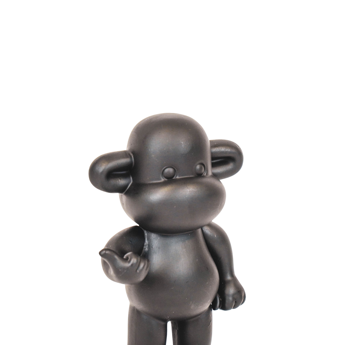 Ornament Aap 'de legende' zwart 11x7x19cm