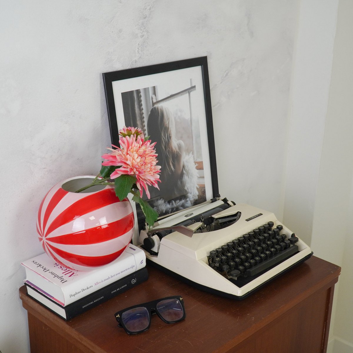 Vaas Swirl Rood/Roze 20x20x17cm